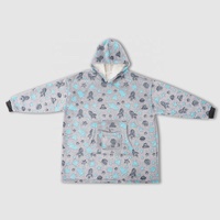 Selimut Hoodie Anak yang Dapat Dipakai, Menyala dalam Gelap, Ukuran Besar, Bahan Sherpa Flanel, Selimut Hoodie TV dengan Lengan