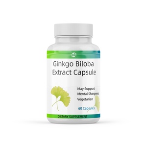 Cápsulas de Ginkgo Biloba Personalizadas de Fábrica, Extracto de Ginkgo Biloba Extra Fuerte, Apoya la Función Cerebral, Cápsulas de Ginkgo Biloba 60 - Product Image 1