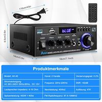 Audio Bass Audio Power BT Amplificateur Hifi FM Musique Subwoofer Haut-parleurs USB SD Mic Input AK45 80W Home Digital Amplifiers