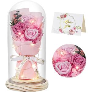 Ramo de Rosas en Cúpula de Cristal, Adorno Luminoso, Regalo para el Día de la Madre, San Valentín, para Mamá, Mejor Amiga, Decoración - Product Image 3