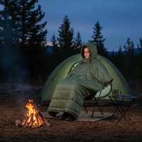 Poncho de survie professionnel en nylon, 3 saisons, ultraléger, avec rembourrage en fibres synthétiques, pour adulte, efficace en termes de chaleur, pour activités de plein air