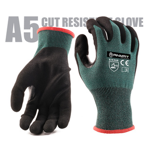 Gants de travail de sécurité résistants aux coupures de niveau <span class=keywords><strong>D</strong></span> ANSI A5, avec doublure HPPE de calibre 15, enduits de nitrile sablé - Product Image 3