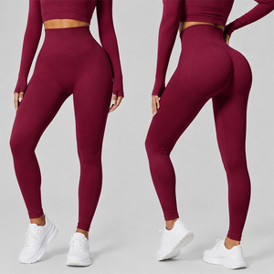 Leggings de Yoga para Mujer, Sin Costuras, Efecto Piel Desnuda, Cintura Alta, Control de Abdomen, Moldeadores, para Gimnasio, Entrenamiento, Running - Product Image 1