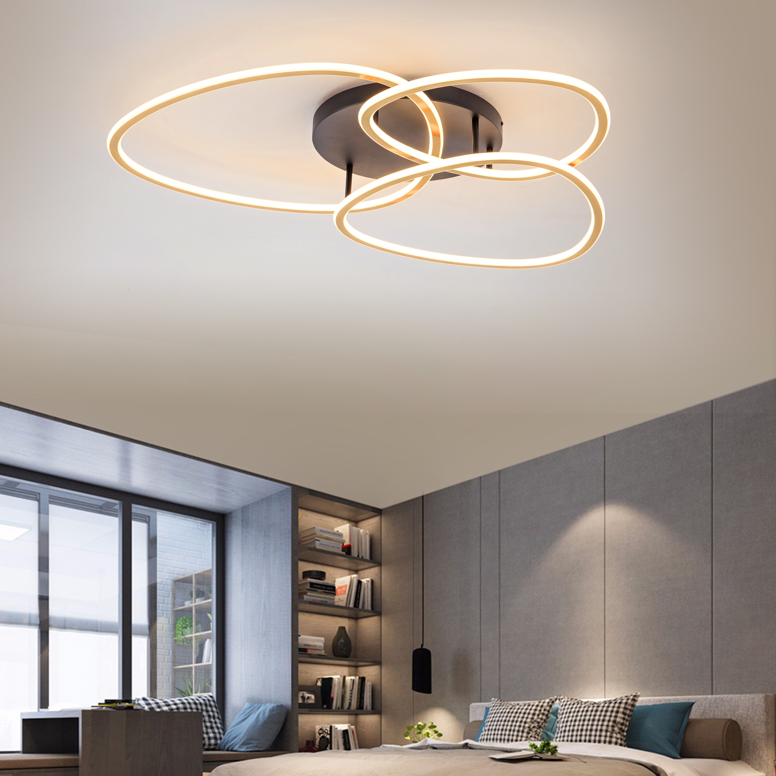 Three Ring Led Ceiling Lamp Modern Simple Ceiling Light for Living Room