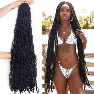 Renkli sentetik N u tığ saç uzatma nu locs 28 inç 168g siyah kadın dread kilitler Kima örgü saç satıcıları