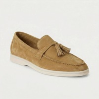 Mocassins pour femmes en cuir de vache véritable de marque premium, avec pompon raffiné, chaussures décontractées basses pour la conduite