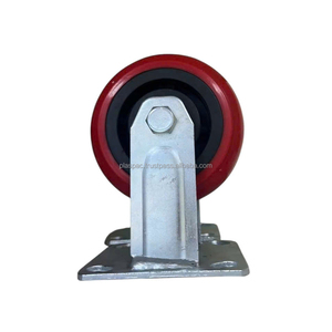 Roulettes de roue solides en nylon de qualité supérieure de 125mm chariots de chariot à plaque de tige en polyuréthane rigide pivotants OEM personnalisables sans frein - Product Image 6