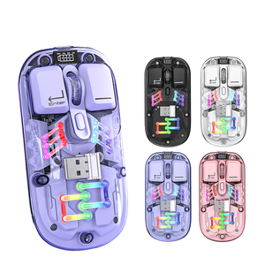 <span class=keywords><strong>Souris</strong></span> de jeu <span class=keywords><strong>sans</strong></span> <span class=keywords><strong>fil</strong></span> mini transparente double mode 2.4G/5.0 avec éclairage RGB, coque magnétique et en stock - Product Image 2