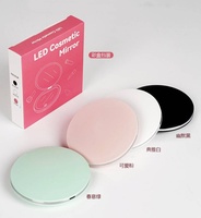 Miroir cosmétique pliable de voyage personnalisé pour femme, rechargeable, double face, grossissant, écran tactile, portable, maquillage LED chromé
