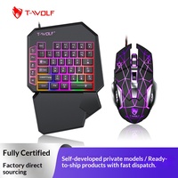 Clavier et souris de jeu filaires rétroéclairés T-WOLF TF900 - Conception à une main pour gaucher - 3600 DPI en stock