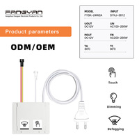 Interruptor Táctil con Sensor de Espejo Integrado AC110V 220V 12V 3A, Doble Botón, LED de Uno o Dos Colores, con Función de Atenuación, para Conectar a la Placa Antivaho