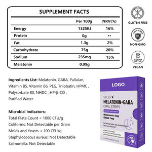 ओटम/ओएम स्वास्थ्य पूरक नींद समर्थन मौखिक भंग पतली फिल्म 3 मिलीग्राम मेलाटोनिन मौखिक स्ट्रिप्स गोबा/विटामिन बी 5 बी 6 के साथ - Product Image 2