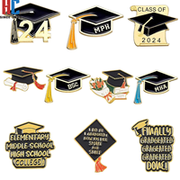 Badge broche en métal émaillé, plaqué or, moderne, personnalisé, pour étudiants et diplômés, avec logo couleur sur mesure, de fabrication usine avec 20 ans d'expérience