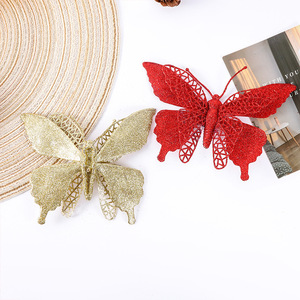 3d High Quality Big <b>Butterfly</b> Christmas <b>Decorations</b> <b>Party</b> and Banquet Ornaments Golden White and Pink <b>Butterfly</b> Decors - Product Image 2