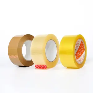 China Factory Wholesale 36rolls/Carton Yellowish Box Packing Tape Beige Packaging Tape Coffee Brown BOPP Adhesive Tape