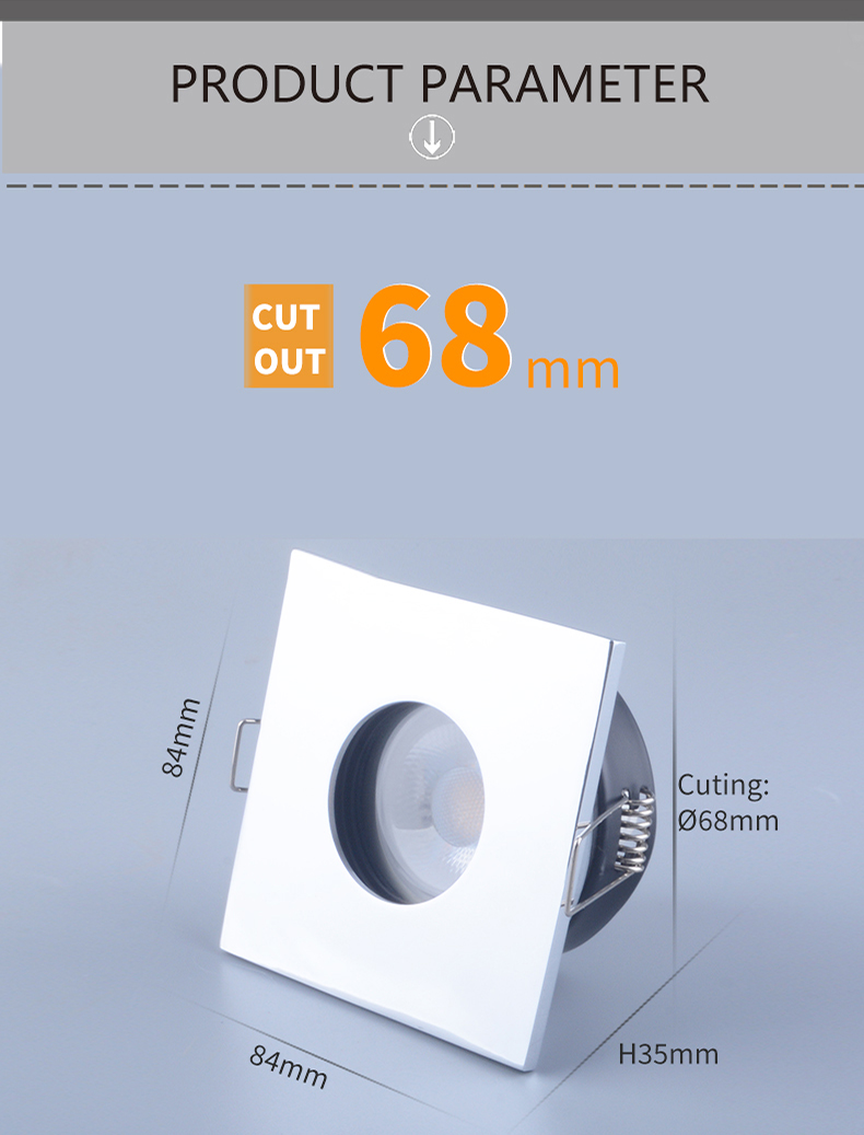 IP65 Black White Bathroom Ceiling Spotlights AC 220 - 240V Cri90 RoHS Approved