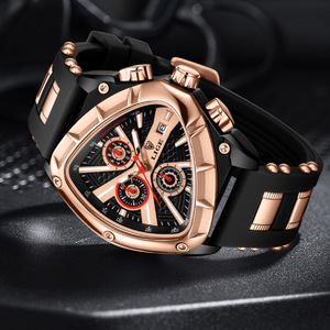 Reloj de Cuarzo Poligonal para Hombre con Calendario Luminoso, Correa de Silicona Resistente al Agua 3BAR - Product Image 3