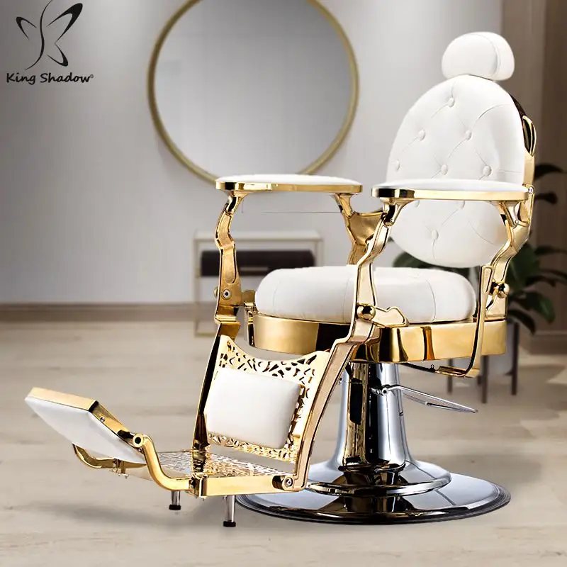キングシャドウサロンヘア機器美容師理髪椅子白いアンティーク理髪椅子