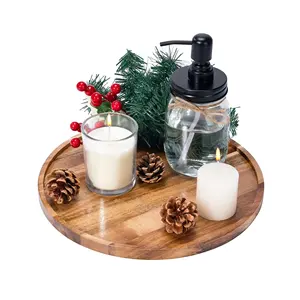 ถาดเสิร์ฟไม้ดีไซน์เรียบหรู ทำจากไม้เนื้อแข็ง เหมาะสำหรับตกแต่งห้องนั่งเล่น ห้องครัว ไอเดียของขวัญ ของขวัญขึ้นบ้านใหม่สำหรับทุกคน - Product Image 4