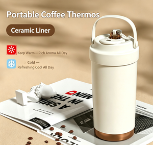 Mug de voyage isotherme en acier inoxydable avec revêtement céramique 500 ml, bouteille d'eau, isolation thermique 6-12 heures, portable - Product Image 1
