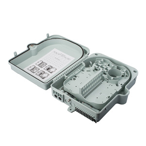 Boîtier de distribution de fibre optique extérieur noir 24 cœurs, indice de protection IP65, 24 ports, avec plateau de raccordement rabattable, étanche, pour montage mural ou sur poteau, FTTH - Product Image 1