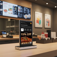 Écran tactile LCD double face de 18,5 pouces, panneau d'affichage numérique pour menu, support de table, affichage publicitaire pour restaurant, menu Android