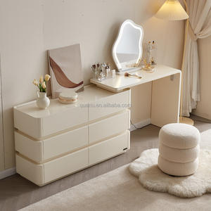 129578 Quanu cermin penyimpanan kapasitas tinggi, meja rias dapat diredupkan dengan cermin dan laci untuk kamar tidur - Product Image 3