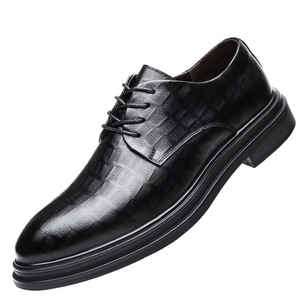 Chaussures en cuir pour hommes, chaussures de ville formelles pour le printemps, chaussures décontractées polyvalentes pour hommes, chaussures rehaussantes - Product Image 2