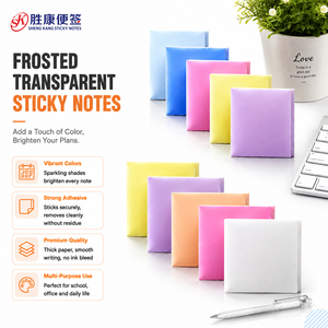 Frosted Transparent Sticky <b>Notes</b> Square Colored Self‑Adhesive Memo Pads Smooth Writing Notepads for Office School Planner Daily - Product Image 1