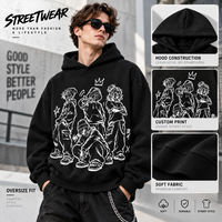 Sweat-shirt à capuche surdimensionné avec imprimé graphique, streetwear unisexe, décontracté, logo personnalisé, mélange de coton