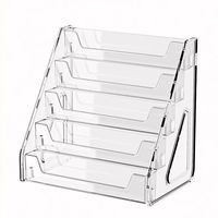 Présentoir de table en acrylique à cinq niveaux pour disques CD et vinyles, boîte de rangement en forme d'escalier pour disques, CD et cassettes