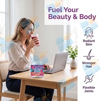Mélange de poudre de peptides de collagène multi-fruits rouges avec peptides de collagène à spectre complet pour la peau, les cheveux et les ongles, marque privée OEM