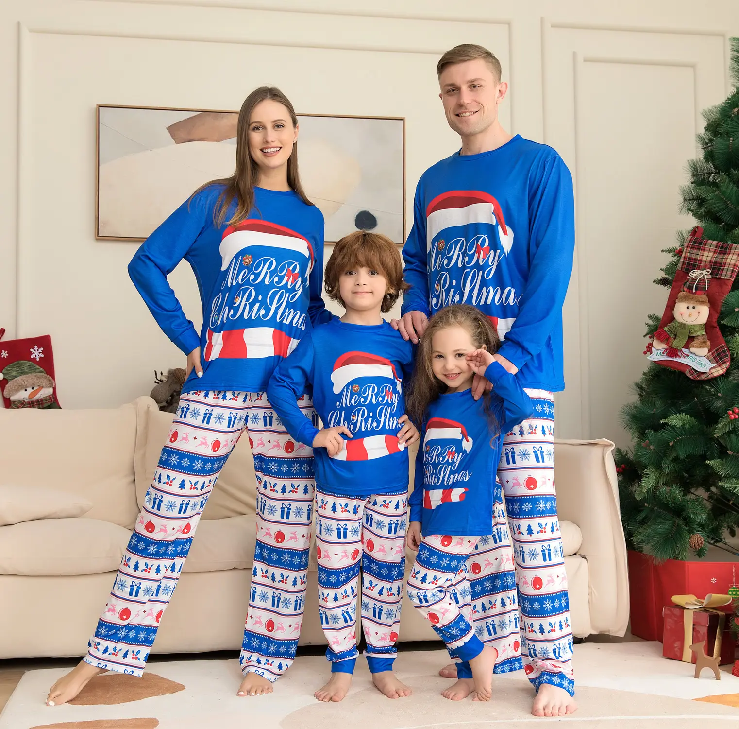2022ใหม่ครอบครัวชุดนอนชุดสำหรับคริสต์มาสบ้านผู้ปกครองเด็กชุดเสื้อผ้าจับคู่ครอบครัวชุดนอนคริสต์มาส