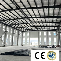 Entrepôt industriel à structure en acier à travée libre, entrepôt à ossature métallique anti-corrosion pour le stockage de marchandises, certifié CE ISO
