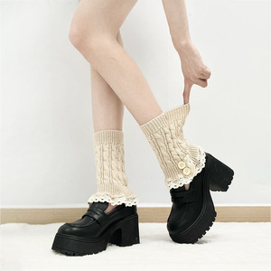 Women's Lace <b>Knee</b> High Boot Liners Breathable Knitted Thermal Hosiery Winter Acrylic Cotton Blend Medium Thick Leg <b>Warmer</b> - Product Image 5