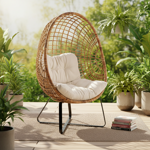 Leisure Rattan Chair Aluminum Frame Waterproof Cushion for Outdoor/Indoor Use Balcony Patio <b>Garden</b> <b>Set</b> - Product Image 1