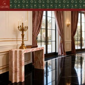 <span class=keywords><strong>Table</strong></span> d'entrée en marbre rose veiné GOLDKING, meuble <span class=keywords><strong>console</strong></span> élégant, sur mesure pour la décoration de salon et de hall de luxe - Product Image 3