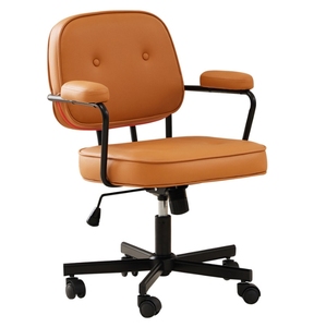 <span class=keywords><strong>Silla</strong></span> de <span class=keywords><strong>escritorio</strong></span> de estudio nórdico, sillas altas ajustables de cuero marrón para ordenador, <span class=keywords><strong>silla</strong></span> de oficina de cuero con rueda para el hogar - Product Image 6