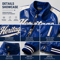 Chaqueta de Cuero Estilo Cafe Racer Personalizada OEM, Chaqueta Universitaria con Diseño Bordado, Chaqueta de Motociclista de Piel de Cordero Premium OEM