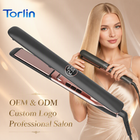 Torlin 80W PTC Pelurus Rambut Layar LED 160-260 C Pemanasan Cepat 30 detik Rose Gold Tourmaline 500 Nano Ceramic Pelurus Rambut
