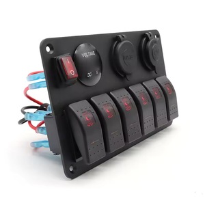 Panel de combinación 6+4 con interruptor de barco azul, medidor de voltaje y toma de encendedor para actualización de vehículos - Product Image 1