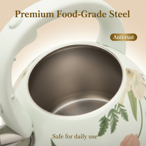 Оптовая продажа с завода: Чайник-свисток 3 л, винтажный дизайн с цветочным узором, из нержавеющей стали, для всех типов плит - Product Image 3