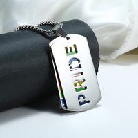 Collier pendentif pour couple gay en acier inoxydable avec chaîne épaisse Yin Yang, accessoires LGBT, pendentif lesbien gay pour homme
