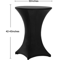 Nappes rectangulaires en polyester noir pour banquet de mariage, couverture de table extensible en spandex de 6 pieds
