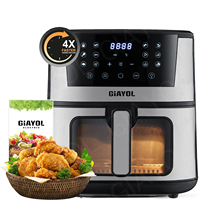 Nouvelle Friteuse à Air Chaud Intelligente en Acier Inoxydable 8L/9L avec Double Élément Chauffant 1700~2100W et Contrôle Numérique Visible – Prix Usine Promotionnel