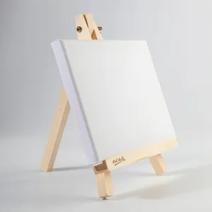 Mini Canvas And Natural Wood Easel Set -for Art Painting