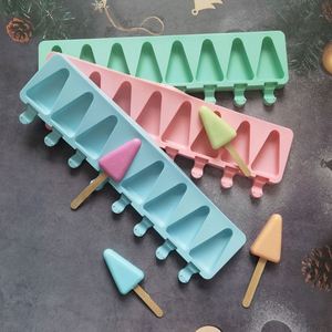 8-Connected Triangular DIY Dessert Popsicle Mold Food Grade Silicone Ice <b>Cream</b> Grid <b>Maker</b> with Stick Ice <b>Cream</b> Tools - Product Image 2