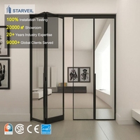 Porte pliante en alliage d'aluminium résistante aux ouragans avec moustiquaire rétractable pour usage extérieur en villa, certifiée Floride