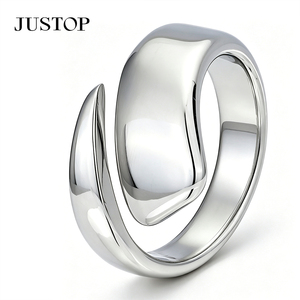 304 316 Geometric <b>tungsten</b> <b>ring</b> Silver plated unisex <b>ring</b> Open adjustable band <b>ring</b> Daily wear fashion jewelry - Product Image 4
