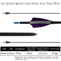 Flèches en carbone pur anti-crevaison, conçues avec précision pour l'entraînement et la chasse, flèches pour arcs à poulies et arcs classiques